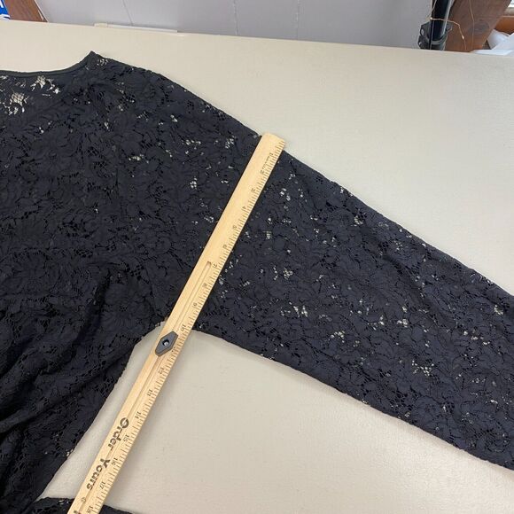 Roamans Top Womens 30W Black Lace Tunic Layered Asymmetric Dressy Whimsigoth - Picture 8 of 15